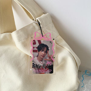 جديد Ins kpo طالب صورة بلاستيكية واضحة مع سلسلة مفاتيح مزدوجة الوجهين صلبة مدرسة معرف إطار الصورة إدراج - Product Image 5