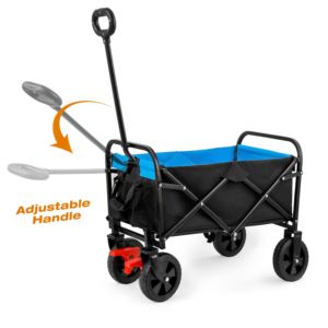 DB Mini carro utilitario plegable para jardín, carrito de playa para compras en negro y azul con freno para comodidad portátil - Product Image 6