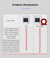 Compteur d'énergie intelligent photovoltaïque 3P4W 100A 3P+N Rail DIN Protection contre les fuites Multifonctionnel Compteur d'énergie DDTS6619-3P+N-Leakage