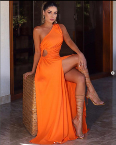 <span class=keywords><strong>Vestido</strong></span> de moda con un solo hombro y aberturas para mujer, ¡gran oferta! - Product Image 6