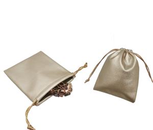 Bolsitas de cuero dorado para joyas, bolsa de embalaje para joyería, para pendientes, anillo, listo para enviar - Product Image 4