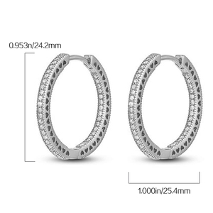 Pendientes de plata S925 con logotipo original para mujer con aro de diamante grande de alta calidad para boda o fiesta, regalo de cumpleaños - Product Image 4