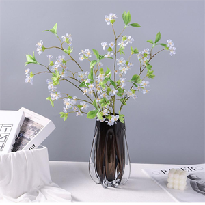 Flor artificial nieve sauce Flor de melocotón flor de cerezo decoración del hogar nieve invierno jazmín flores de boda - Product Image 1