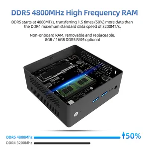 YCTipc حاسوب شخصي صغير بمعالج إنتل ألدير ليك N95 N100 ويندوز 11 وحدة معالجة مزدوجة NIC HD-MI من النوع C 8 جيجا بايت معالج DDR5 Nvme SSD حاسوب شخصي صغير لسطح المكتب