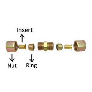 Kit de montage à compression en laiton de 7 pièces embouts de tuyau de frein <span class=keywords><strong>hydraulique</strong></span> et connecteurs d'<span class=keywords><strong>olive</strong></span> pour la réparation automatique/camion - Product Image 4