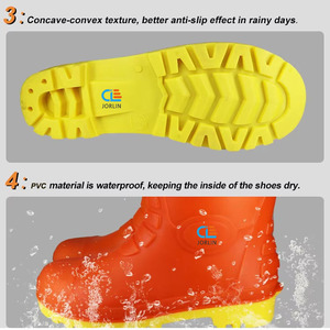 Bottes de sécurité en PVC pour hommes avec embout en acier, <span class=keywords><strong>anti</strong></span>-écrasement, <span class=keywords><strong>anti</strong></span>-perforation, antidérapantes, imperméables pour la construction et l'agriculture - Product Image 4