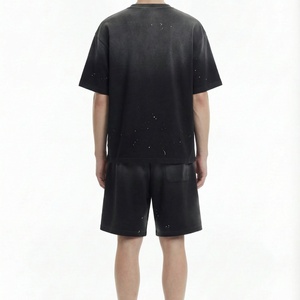 เสื้อยืดโอเวอร์ไซส์ผู้ชายแบบสั่งทำพิเศษ ลายไล่เฉดสีแบบไล่ระดับ  ลายสาดสี  ตะเข็บคู่แบบ Coverstitch  ขายส่งจำนวนมาก - Product Image 5