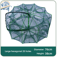 Filet de pêche pliable à double nœud en nylon haute résistance pour attraper poissons, crevettes, vairons et crabes