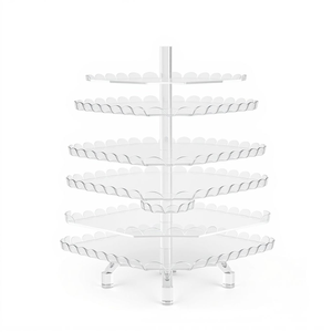 Moderno Exhibidor de Acrílico Transparente de 4 Niveles <span class=keywords><strong>con</strong></span> Diseño de Onda para Whisky, <span class=keywords><strong>Vodka</strong></span>, Ron y Ginebra en Tiendas de Licores y Bares - Product Image 4