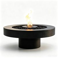 Brasero extérieur autoportant moderne en acier multi-combustibles (bois/gaz/alcool) de 600 mm pour appartements avec garantie de 5 ans