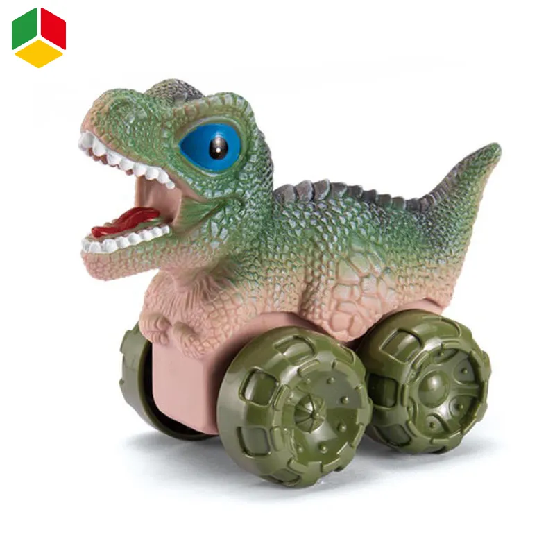 QS新しい子供車のおもちゃフリーホイールビッグホイールミニ小さな恐竜動物ビニールプルバック摩擦恐竜モデルカートラックおもちゃ