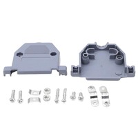 Conector de Diagnóstico Automotriz DB44 de 3 Filas Tipo Soldadura Macho Hembra con Carcasa de Plástico Gris