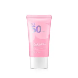 Japan Sakura Water Based Sunscreen SPF 50+ Lightweight Whitening UV Protection Physical Sunscreen Lotion Cream