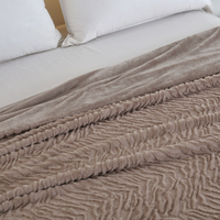 FY New Design Kunst pelz Kaninchen haar Brauner Streifen Bienenstock Gebürstete Milch Samt Flanell bezug Decke Fabrik Großhandel