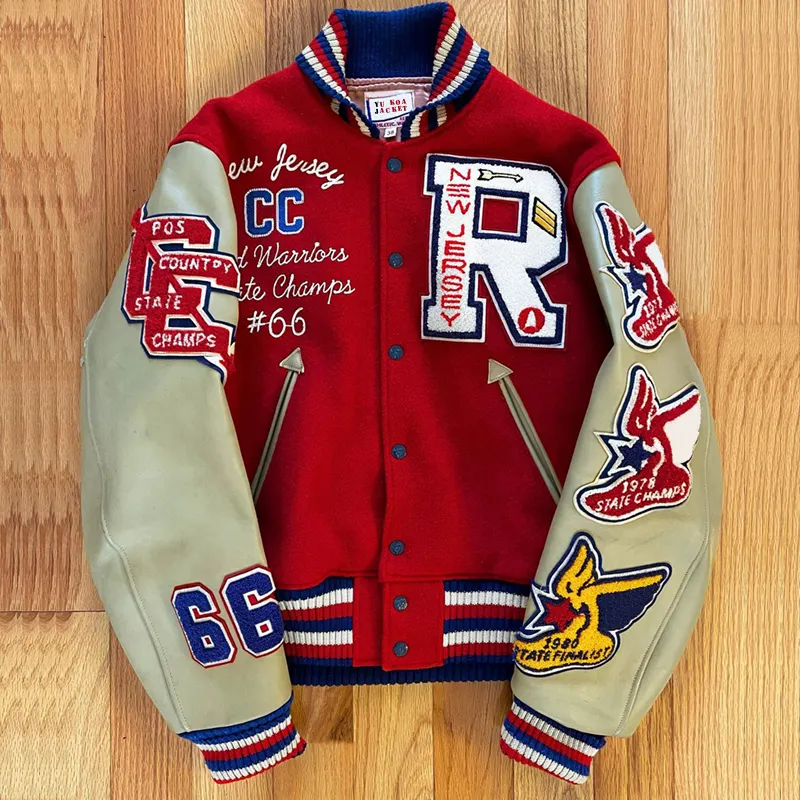 YUJIA Custom Atacado Homens Varsity Casacos Letterman Casacos Custom Baseball Letterman Varsity Bomber Jacket