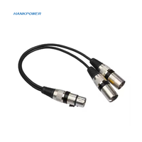 Câble d'extension 2 en 1 3Pin XLR femelle vers mâle Y Splitter pour amplificateur haut-parleur casque mixeur 0.3m