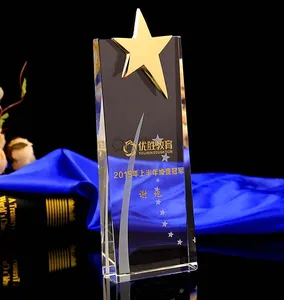 Classic K9 Blank custom Metal Star Crystal Trophy e Award Glass platform Sport Awards