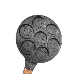 Hotting Food Grade 7 Gaten 26Cm Non-stick Pannenkoek Wafel Maker Koekenpan Smiley Gezicht Mini Pannenkoek Pan