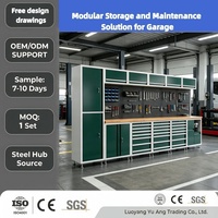 Gabinete de Herramientas Modular Industrial de Acero Laminado en Frío, Capacidad de Carga de 1000 kg, para Almacenamiento en Talleres/Garajes, Soporte para Herramientas
