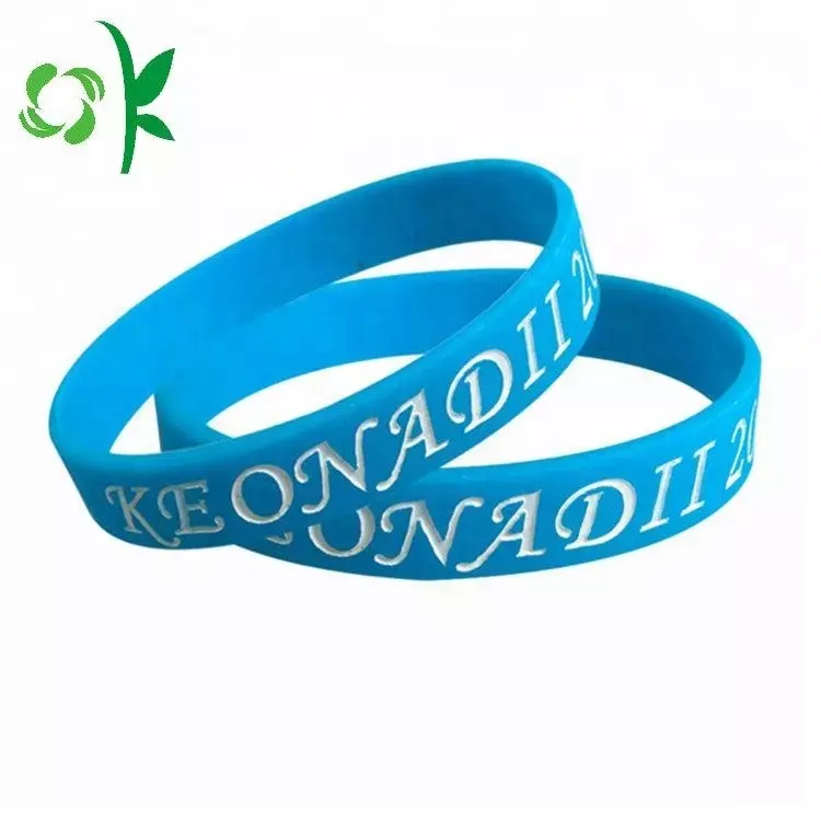 OKSILICONE Factory Price Kunden spezifisches Logo Personal isierte Silikon armbänder für Sport gummi armband