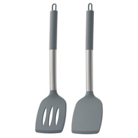 Accessoires de cuisine antiadhésifs de haute qualité Silicone solide tourneur spatule ustensiles 2 pièces Pack outils de cuisson
