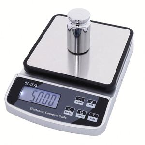 Balance de cuisine électronique en acier inoxydable de 15 kg, affichage numérique LCD, rechargeable par USB, mesure du poids en G/oz, pour aliments - Product Image 1