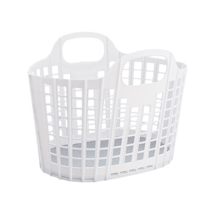 Plastic <b>Storage</b> <b>Basket</b> Rectangle Foldable With Handles For Bathroom Laundry <b>Toy</b> Snack Clothes Organizing White Gray Blue Pink - Product Image 5