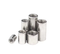 304 Stainless Steel Rose Joint Adapter Nuts Threaded Sleeve Rod bar Stud Round Coupling Connector M10 JIS Plain Finish