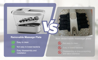 Masseur de pieds électronique intelligent portable avec fonctions de chauffage, de shiatsu, de bulles et de lumière rouge, température réglable, baignoire de pédicure