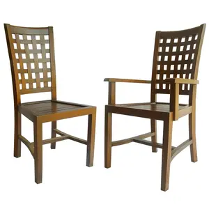 เก้าอี้รับประทานอาหารไม้สักแข็งสไตล์โบราณเฟอร์นิเจอร์ไม้อเนกประสงค์สำหรับบ้านอพาร์ทเม้นโรงแรมและห้องครัวดีไซน์ยุโรป - Product Image 1