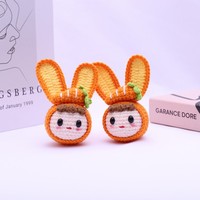 Pendentif Porte-clés en Coton au Crochet Fait Main, Tressé à la Main, en Forme de Lapin, Doux et Écologique, Boîte Mystère