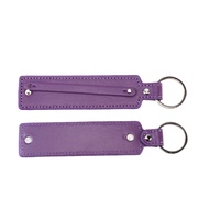 Porte-clés rectangulaire en similicuir allié, pendentif de téléphone en cuir PU pour couple, cadeau promotionnel créatif personnalisé DIY