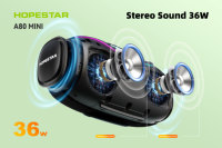 Speaker Party Outdoor Hopestar Factory Wholesale A80mini Tahan Air 36W Boombox Bass Bertenaga Subwoofer Portabel Speaker Hifi
