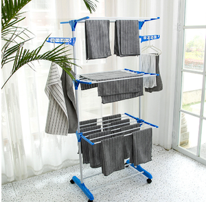 Séchoir à <span class=keywords><strong>linge</strong></span> 3 couches en acier inoxydable Séchoir à <span class=keywords><strong>linge</strong></span> intérieur et extérieur Cintre debout - Product Image 5