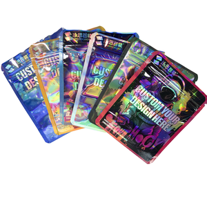 Kunden spezifische 1000 Stück Low MOQ Mylar Taschen mit Design Lebensmittel verpackung Digitaldruck 3,5g Mylar Tasche Kunststoff Druck verschluss Custom - Product Image 1