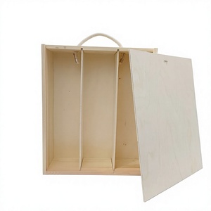 Caja de Almacenamiento de Madera Contrachapada Natural con 3 Compartimentos, Asa de Cuerda, Puerta Corredera, Montaje en Pared, Hecho en Vietnam - Product Image 1