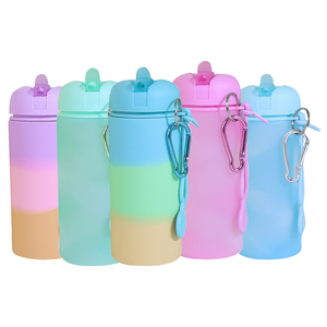 ขวดน้ำพับได้ปลอดสาร BPA สำหรับเด็ก  ขวดน้ำซิลิโคนเกรดอาหารแบบพกพา ขายส่ง - Product Image 1