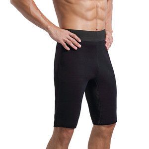 Pantalon de sauna pour hommes, cinq points, noir, élastique, respirant, short de fitness pour la perte de poids et le remodelage corporel - Product Image 3