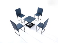 Moderner 5-in-1 klappbarer quadratischer Aufbewahrung würfel aus Metall Platzsparender Magic Chair Sofa Osmanischer Hocker für Wohn-und Esszimmer