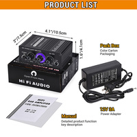 Amplificateur de puissance de classe D pour subwoofer, mini amplificateur audio domestique et automobile 12V, Bluetooth HiFi 2 canaux 20W+20W, amplificateur de basses DJ