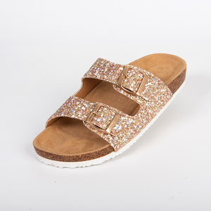 Nuevo diseño brillante <span class=keywords><strong>Mujer</strong></span> verano punta abierta zapatilla transpirable ligero antideslizante suela plana <span class=keywords><strong>sandalias</strong></span> - Product Image 3