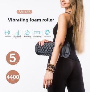 Rouleau de massage facial vibrant électrique USB rechargeable noir, en caoutchouc souple, avec contrôle de la minuterie, pour yoga et massage des points de pression (type 'Wolf Tooth') - Product Image 6