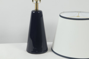 White Shade Black Trim Plug in Modern Table Lamp Fabric Table Lamp Shade Black Table Lamps for Hotel Bedroom Decor - Product Image 5