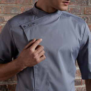 Ultima cassa <span class=keywords><strong>divisa</strong></span> da cuoco bar a manica corta <span class=keywords><strong>per</strong></span> il personale del ristorante estivo uniformi da <span class=keywords><strong>cucina</strong></span> cappotti - Product Image 5