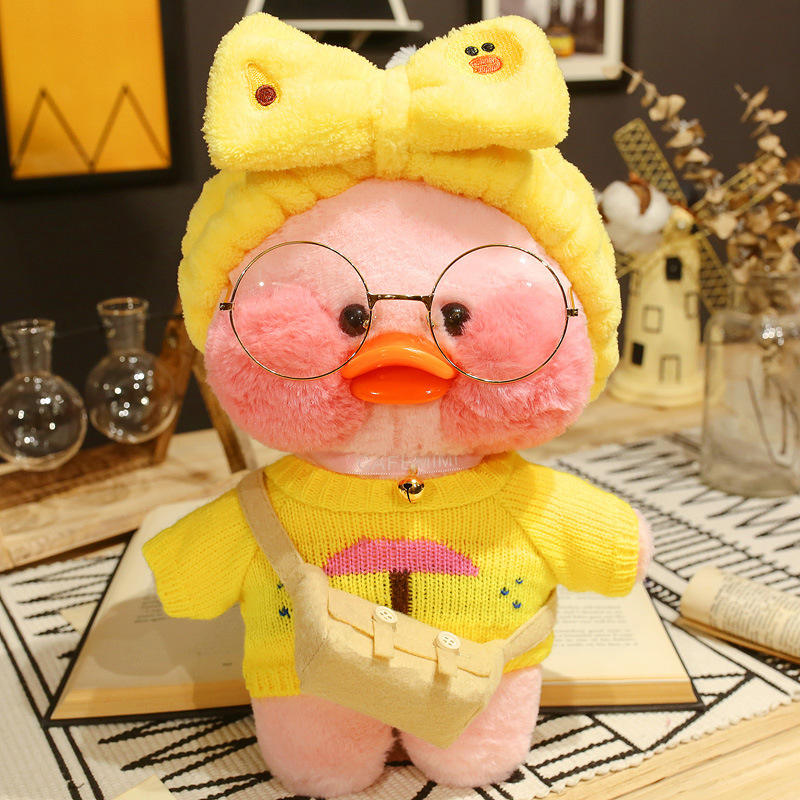 Little duck hair band small umbrella sweater white bag