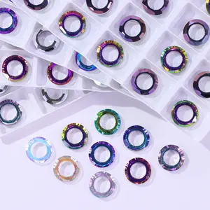 8mm 10mm 14mm 20mm 30mm Beads AB Color Glass Cosmic Ring Fancy Stone Colorful Hoops Glass Crystal Pendant For Jewelry Making