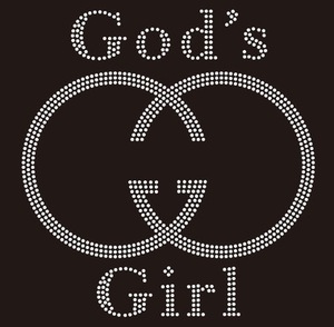 Transferencias de calor de diamantes de imitación personalizadas religiosas GG de God's Girl - Product Image 1
