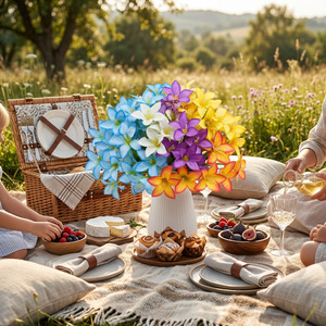 Bouquet de fleurs artificielles en lys, style rustique, décoration florale, fleurs en plastique pour la décoration intérieure et extérieure et accessoires de photographie - Product Image 4