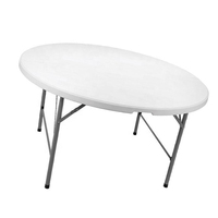 Table ronde pliable en plastique pour banquet, table pliante longue en plastique