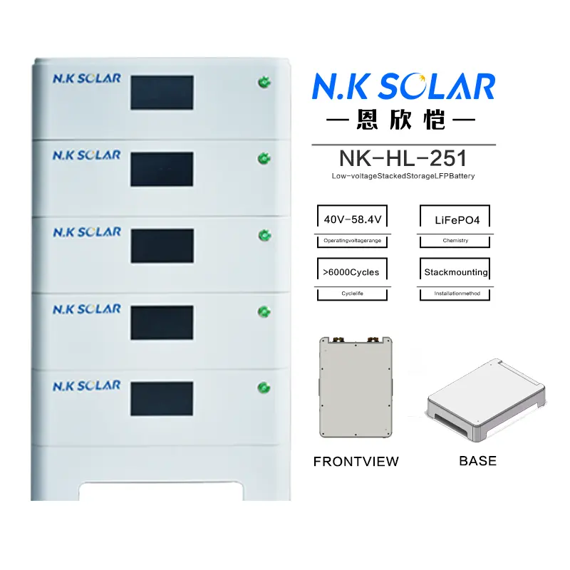 NK năng lượng mặt trời LiFePO4 pin màu trắng 51.2V lưỡi LiFePO4 nhà ngăn xếp gắn pin lithium